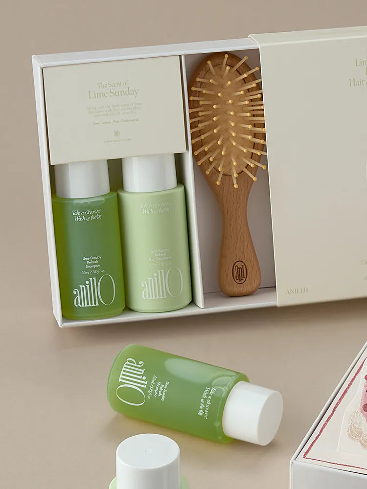 anillO Lime Sunday Hair & Brush Set
